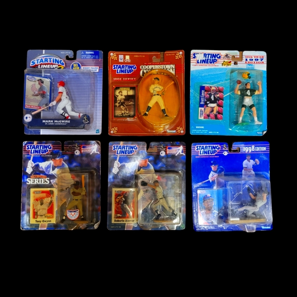 Nwt! 6pc Vintage Starting Lineup 1997 Baseball Figures Bundle / Alomar / Mcguire